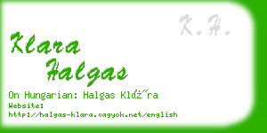 klara halgas business card